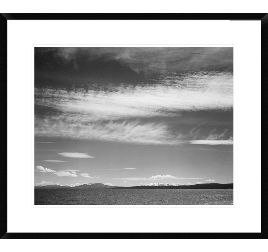 " Lake, Narrow Strip Of Mountains, Low Horizon, Yellowstone Lake, Yellowstone National Park, Wyoming, CA. 1941-1942 " by Ansel Adams Vault W Artwork 