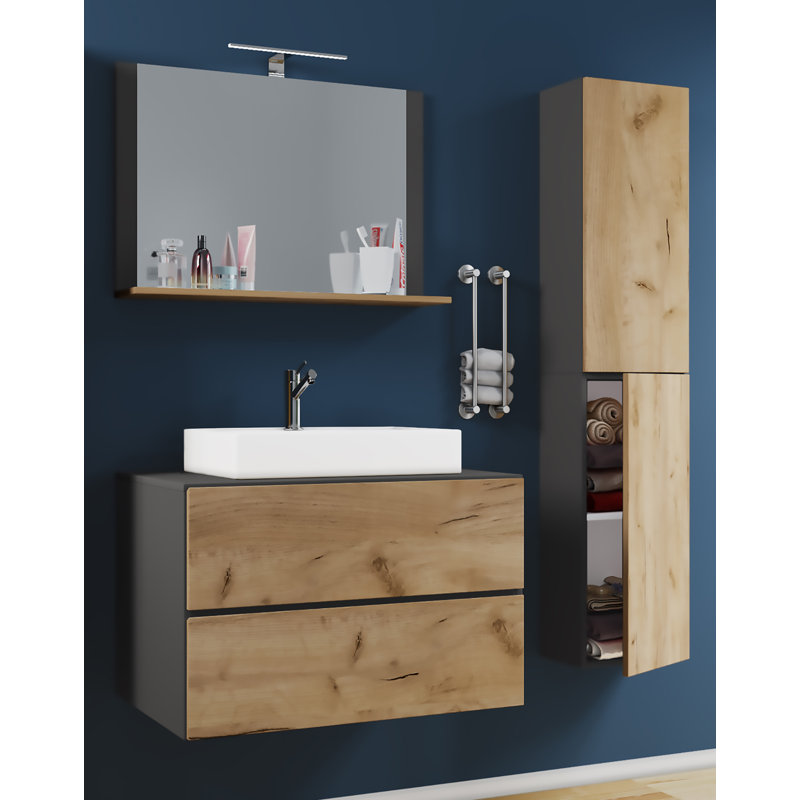 Kanorado Bathroom Furniture Suite, Brown/Black
