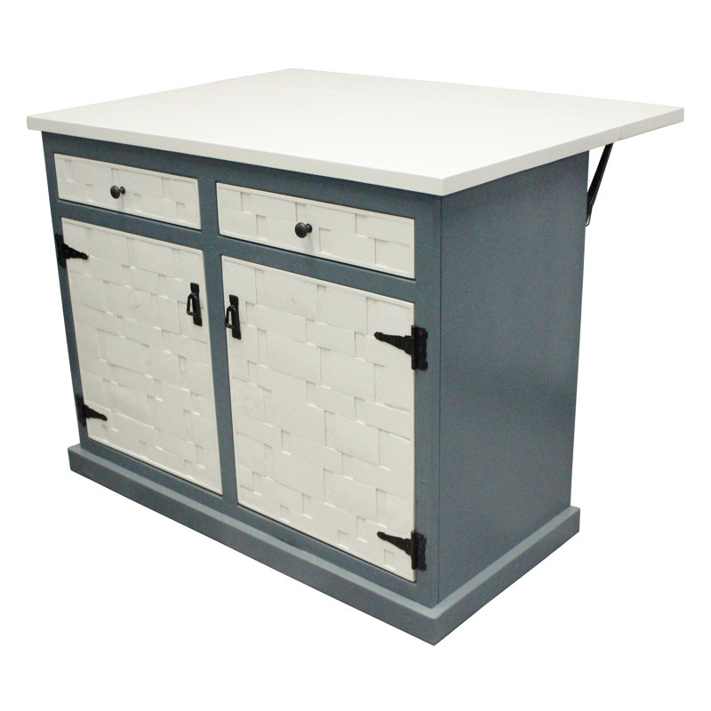 Wood Kitchen Island, Rustic Red