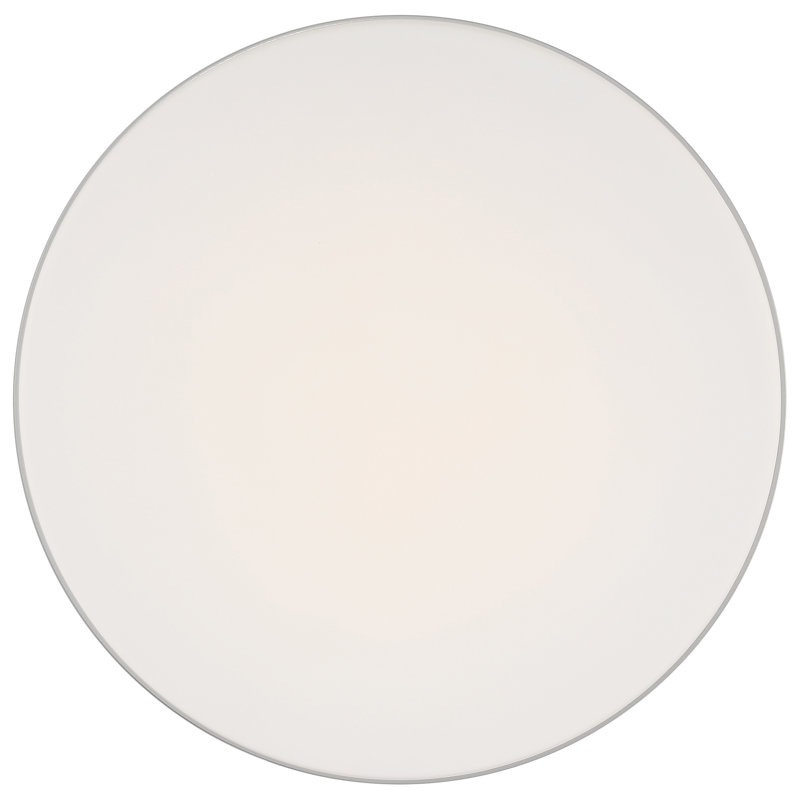 Jamita Glass LED Flush Mount, Brushed Steel, 3" H x 14" W x 14" D