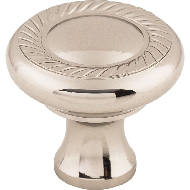 Swirl Cut 1 1/4" Diameter Round Knob, Polished Nickel