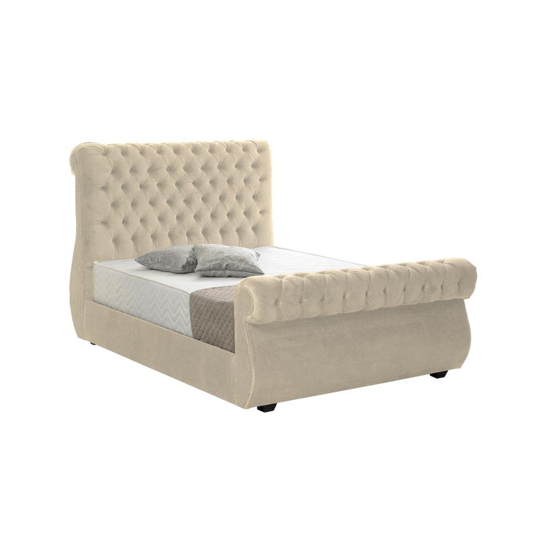 Johan Upholstered Bed, Cream, Single (3')