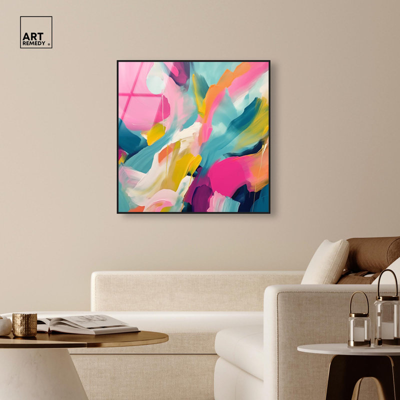 Art mural Prismatic Flow, H 41 po x l 41 po, Noir