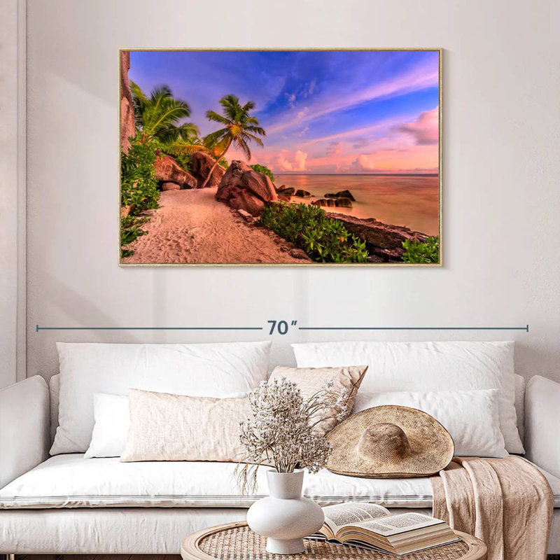 La Digue Sundown, Cadre flottant en bois naturel, 46 po x 31 po