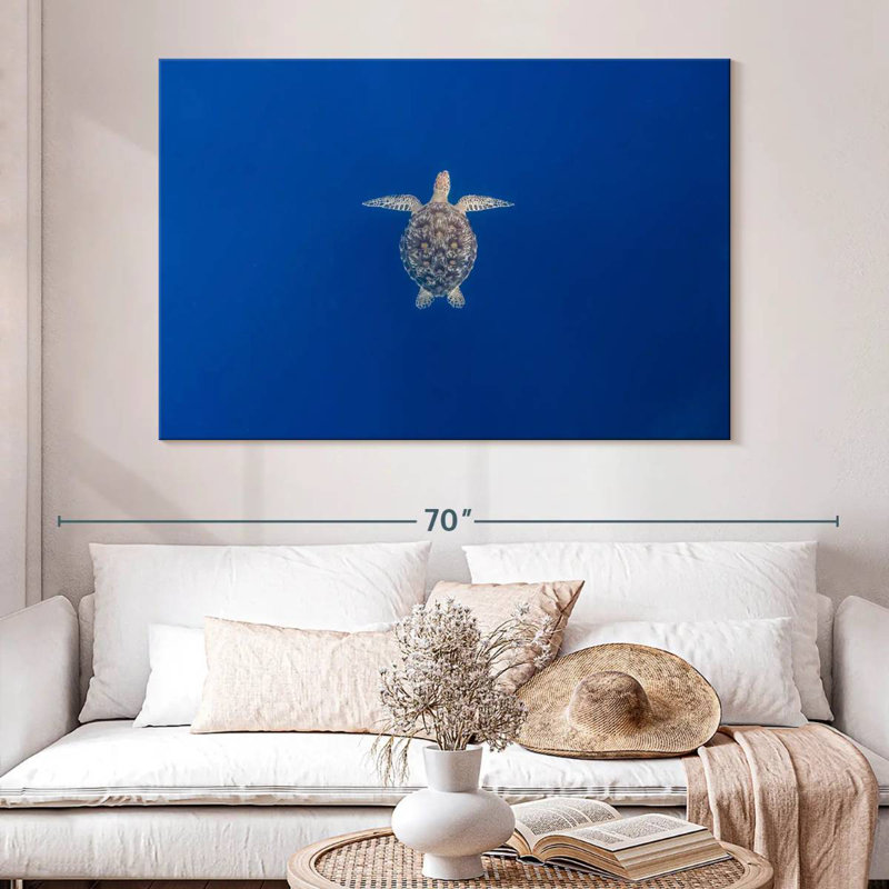Brampt Blue Sea Turtle, 34" H x 51" W