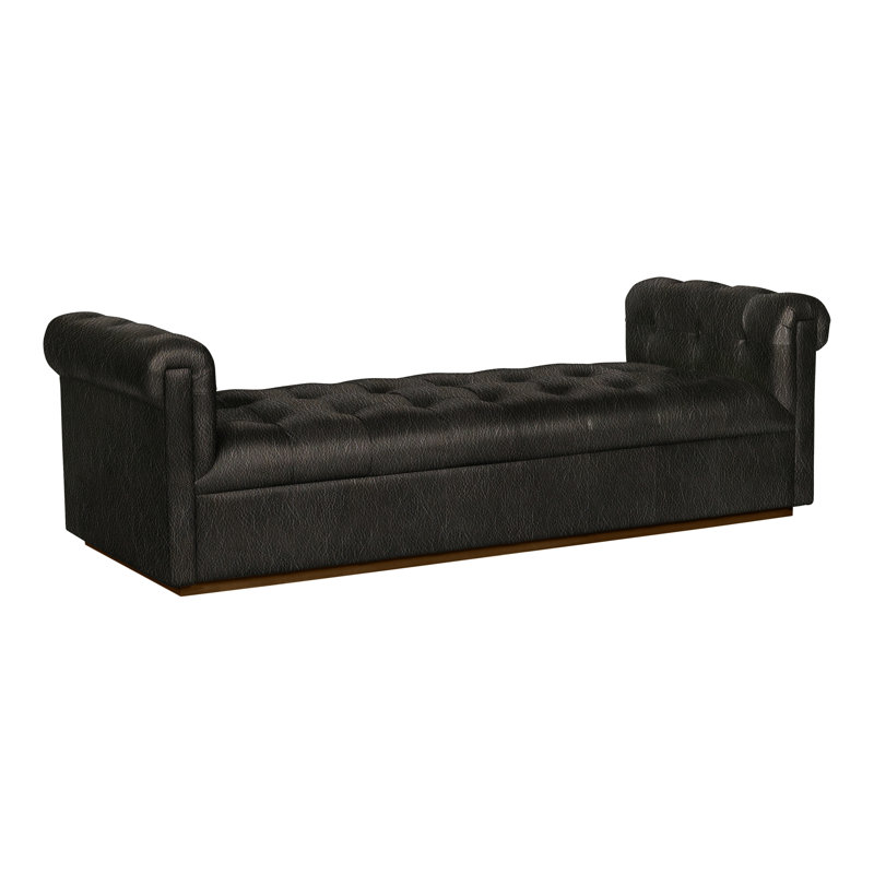Nottingham By Thom Filicia Chaise Lounge, Ziggy Ink Genuine Leather, Havana