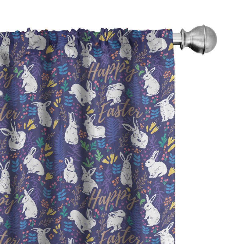 Floral Semi-Sheer Rod Pocket Curtain Panels, 28" x 84"