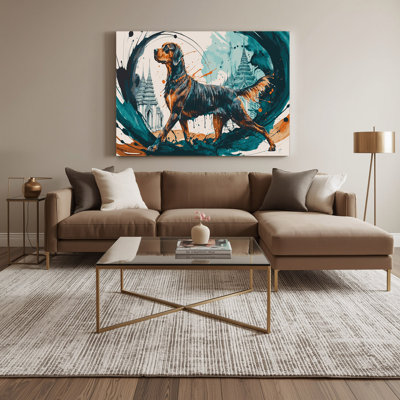 Chiens, art mural sur toile bleue Ridgeback