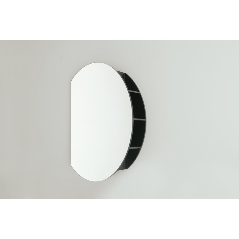 Daxston D-Shaped Mirror with Shelves