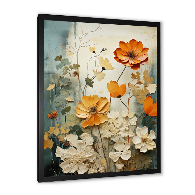 Natures Symphony - Collages abstraits, impressions sur toile, Cadre photo noir, H 20 po x l 12 po x P 1 po