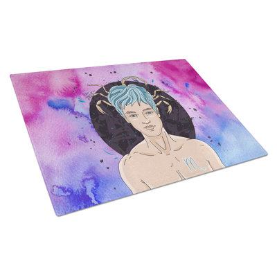 Caroline's Treasures Tempered Glass Scorpio Zodiac Sign Cutting Board