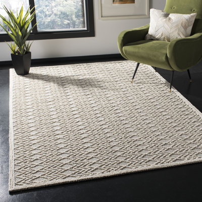 Tapis gris / noir en laine touffeté à la main Hamlin