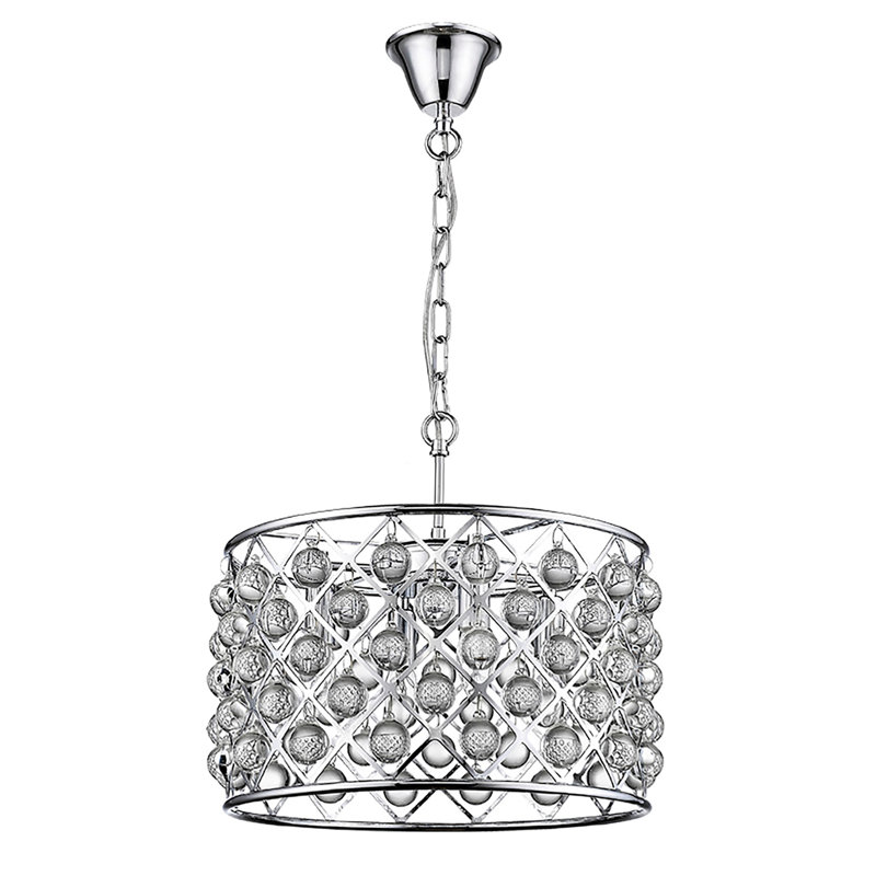 Katharine 4 - Light Metal Drum Pendant, Chrome