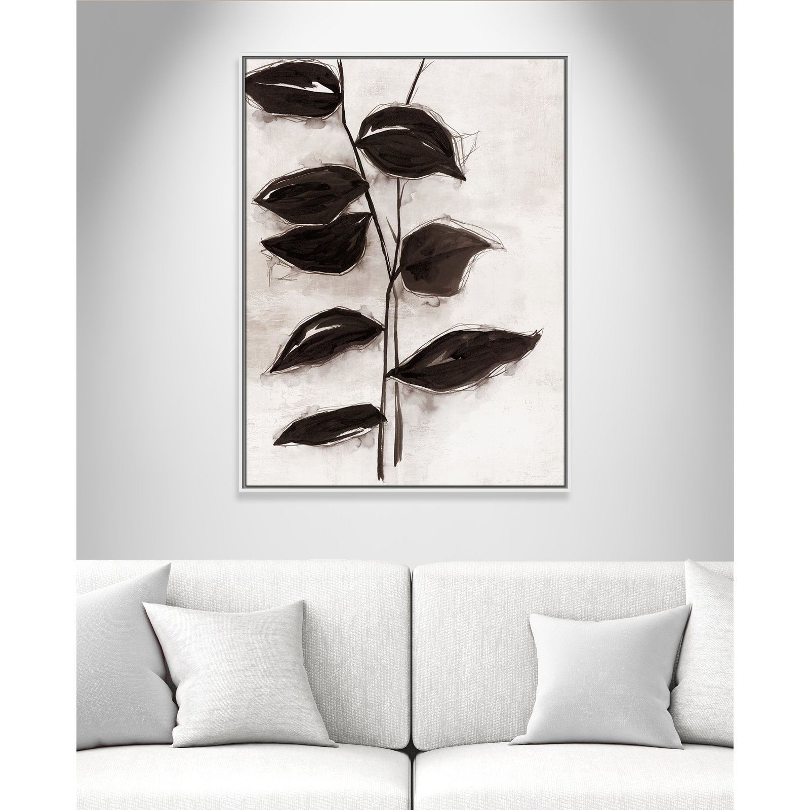Leaves I by Eva Watts, 41.5" H x 31.5" W x 2" D, White Framed