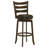 Fenster Dark Brown Wood Pub Height Swivel Bar Chair