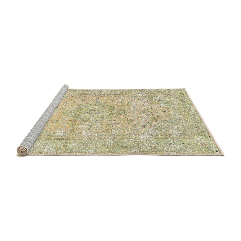 Tapis oriental vert Evelien, Carré de 6 pi