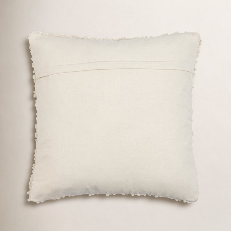 Anella Polyester Throw Square Pillow Cover, H 18 po x l 18 po, Beige, Housse de coussin seulement - sans coussin