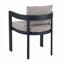 Ensemble de 2 chaises de patio pour l'extérieur, structure en aluminium gris foncé avec coussin beige-854243861-854243860