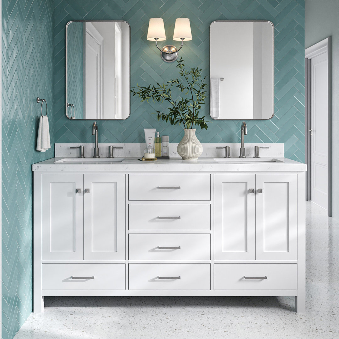 Grevera 66.25'' Double Bathroom Vanity with Top Hokku Designs Base