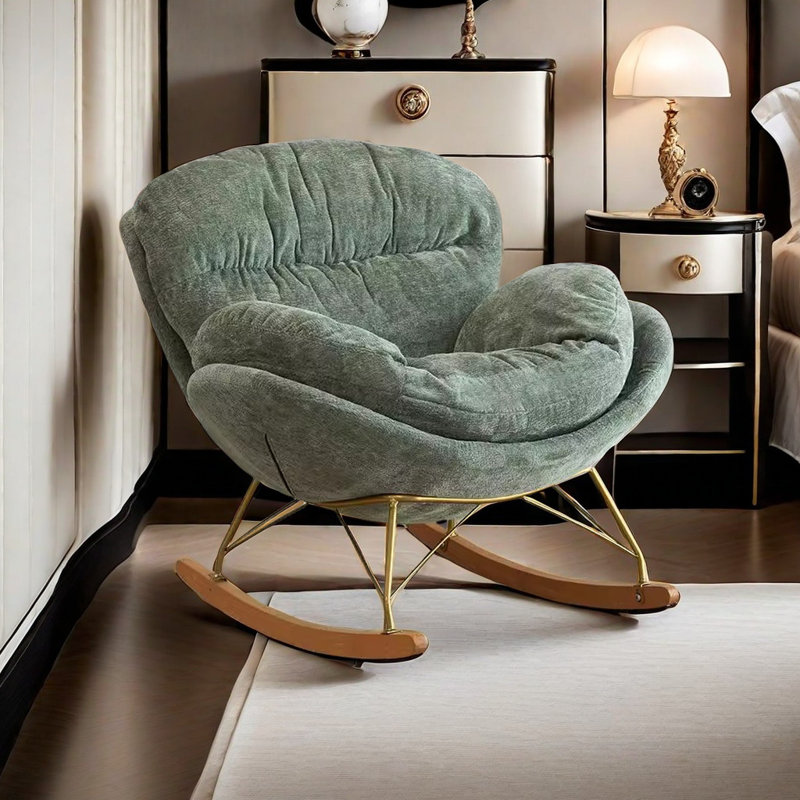 Chaise berçante Nordic Light Luxury Art, Vert