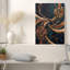 Toile abstraite bleu sarcelle et cuivre-133913435