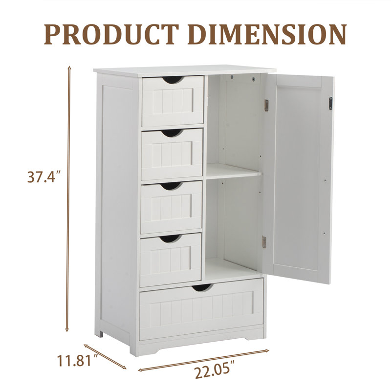 Vertical Stripes Bathroom Storage Cabinet – 56×30×95cm Vanity With 4+1 Drawers & 1 Door, Master Bathroom/small Space Must-have