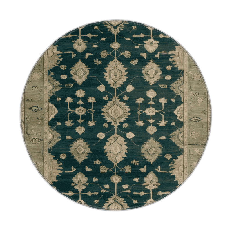 Tapis vert intérieur et extérieur surteint, Rond 5 pi
