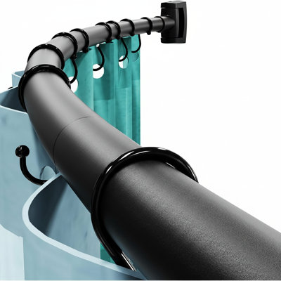 Curved Adjustable Shower Curtain Rod 43-78" – Rustproof, Drilling Required