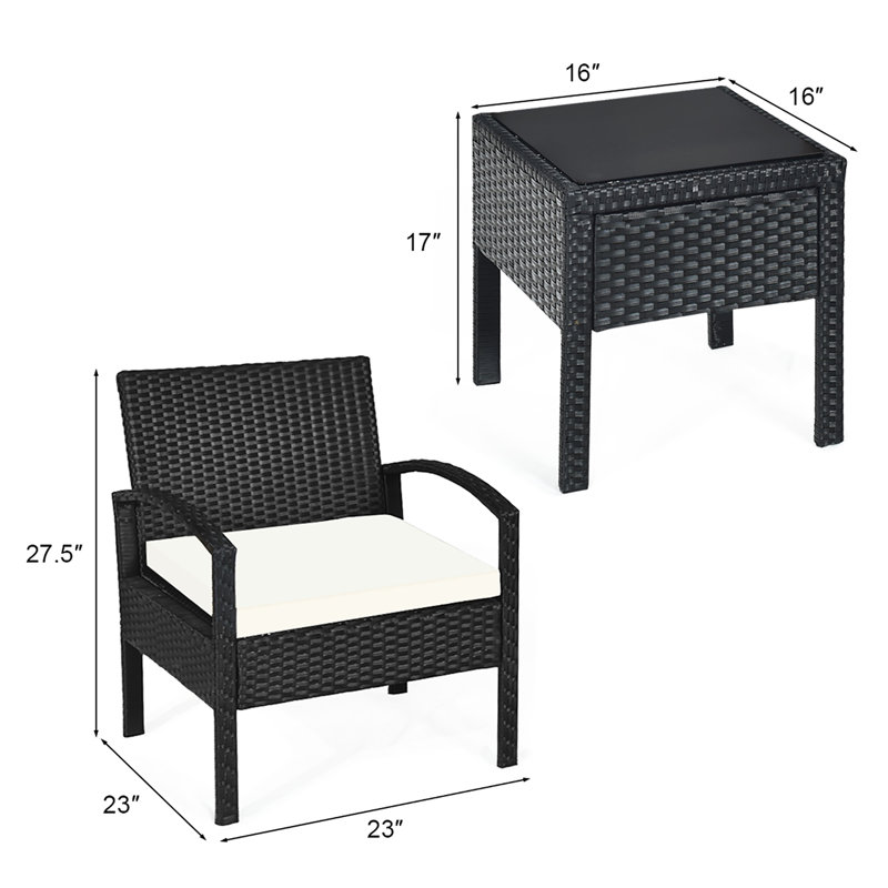 Pendrick 2 - Person Patio Conversation Set with Cushions, Beige