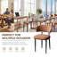 Ensemble de 2 chaises en chenille avec pieds en métal pour salle à manger, brun-132726412