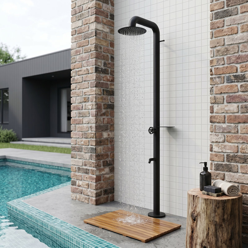 Douche 88 po H 88 po, Noir mat
