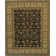 Angora Wool Oriental Area Rug in Black/Brown/Light Green