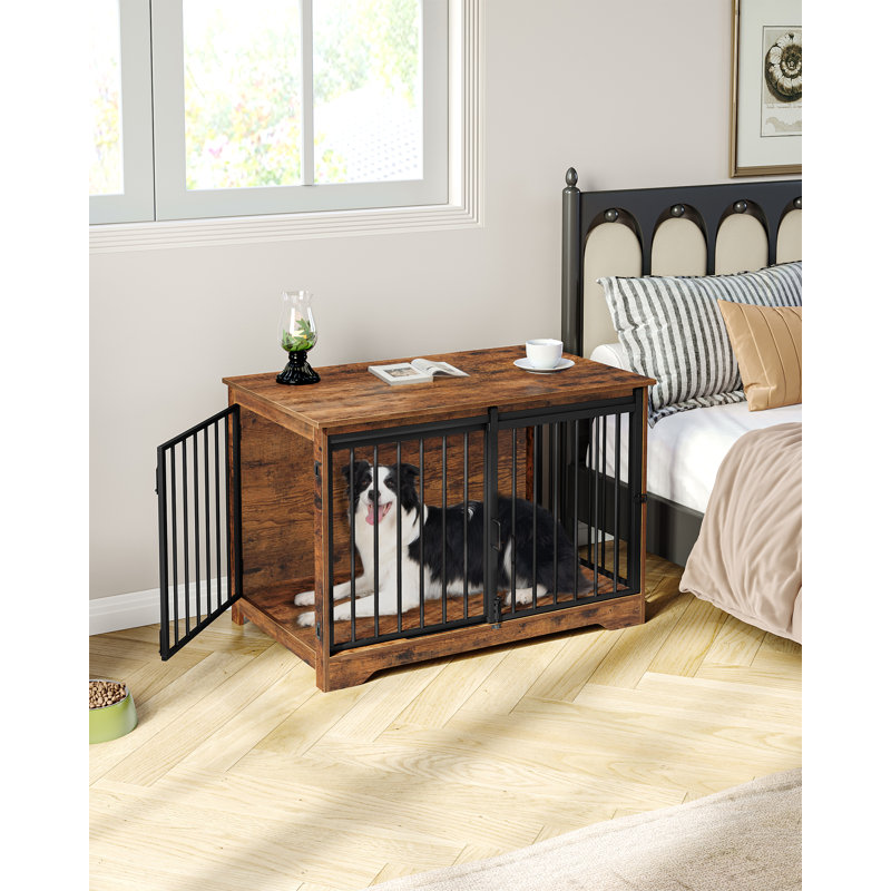 Cage pour chien Dawyne, Brun rustique, H 26,8 po x l 39,3 po x P 23,6 po