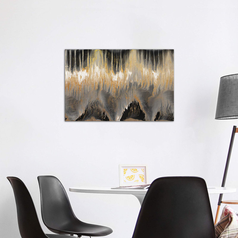 « chevron revisited-gold » par blakely ring ring-print, H 32 po x l 48 po x P 1,5 po, Toile tendue
