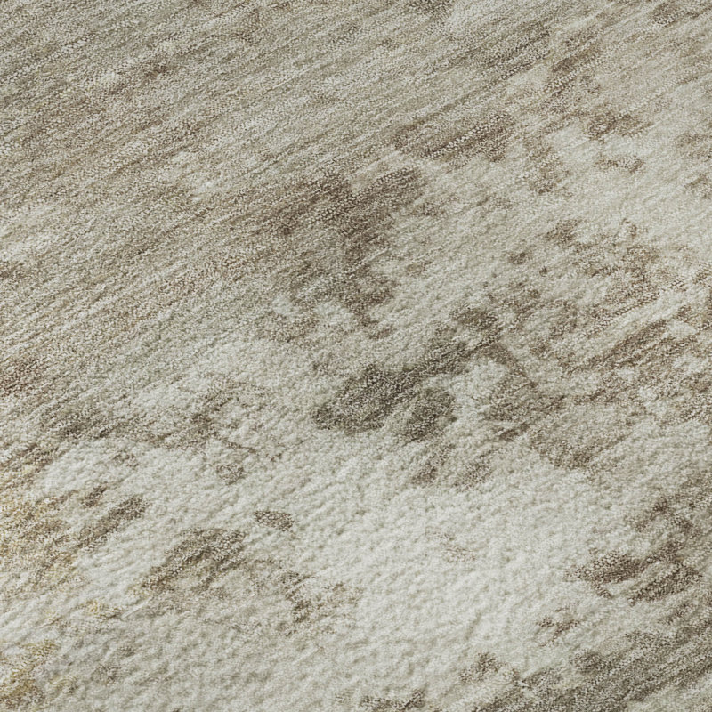 Tapis abstrait lavable à la machine de qualité supérieure Mayfield AMF2366, Taupe, 10 pi x 14 pi