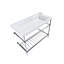 Gloss White Fireclay Rectangular Console Bathroom Sink with Overflow-49500073-119167068