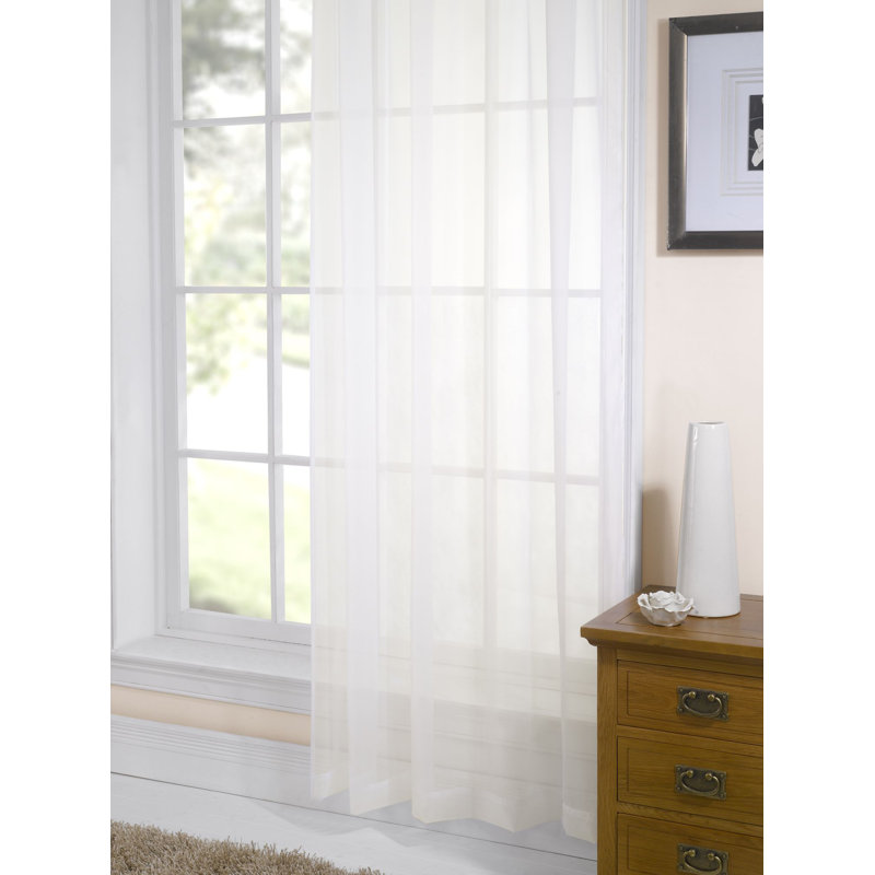 Jaxcyn Sheer Curtain Single Panel, Cream, 152.4 W x 137.16 D cm