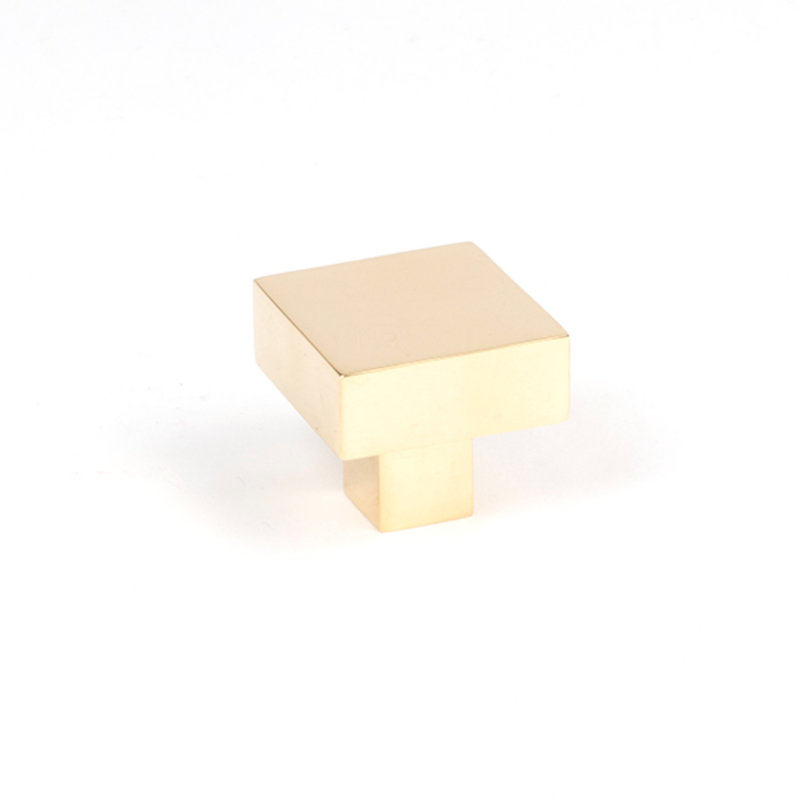 Square Knob, Polished Brass, 3 cm