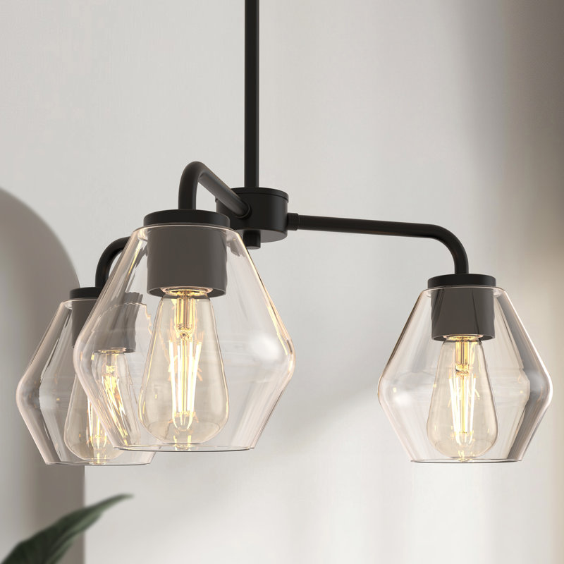 Alcide 3-Light Flush Mounted Pendant Lighting Chandelier For Hallway Loft Kitchen Bar Close To Ceiling, Clear