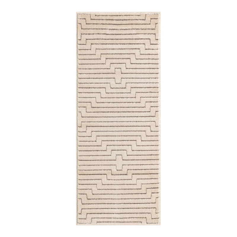 Latitude Run® Mirage Novica Rug White and Silver, Runner 2' x 5'1"