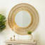 Miroir mural rond en bois de bambou-1728147073