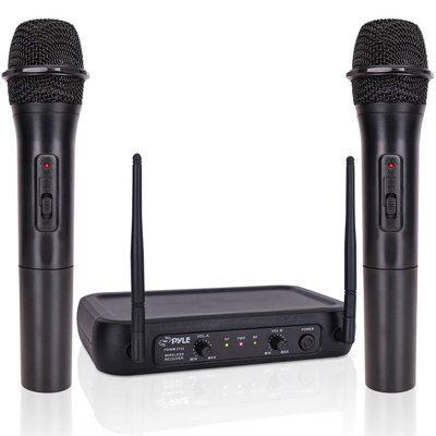 Pyle Fixed Frequency Wireless Handheld Karaoke Microphones