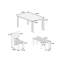 Ensemble de salle à manger 6 pièces Contemporary, table en bois massif avec 4 chaises d'appoint et 1 banc