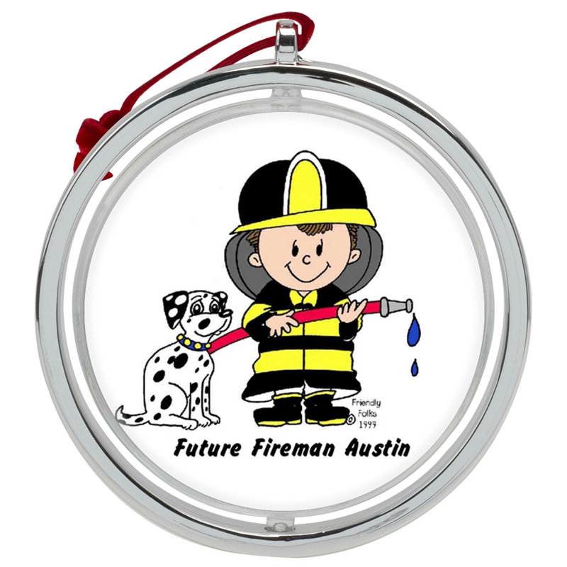 Personalized Future Fire Fighter - Male Double Sided Spinable Christmas Ornament, Yes