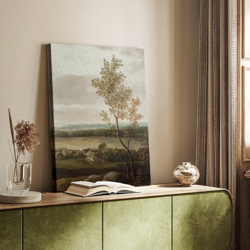 Paysage rétro CCLII - galerie Cavas sur mesure, H 48 po x l 32 po