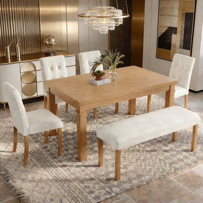 6-Piece Bermuda with 4 Upholstered Chair and 1 benches