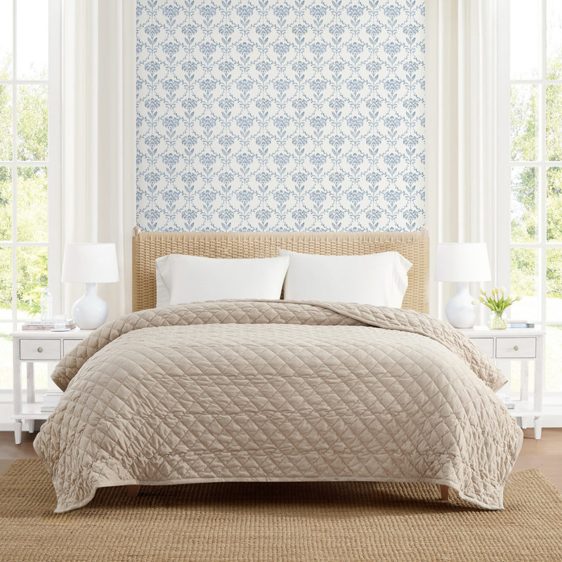 Couverture réversible Martha Stewart Simone, Grand lit, Beige foncé