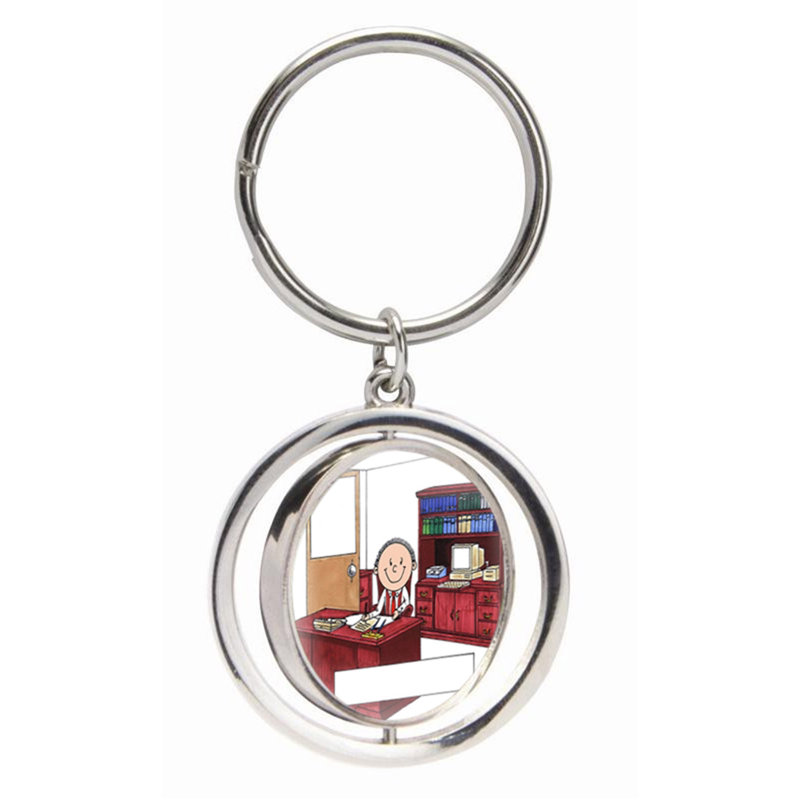 Personalized Executive - Male Small Spinning Key Chain, Yes