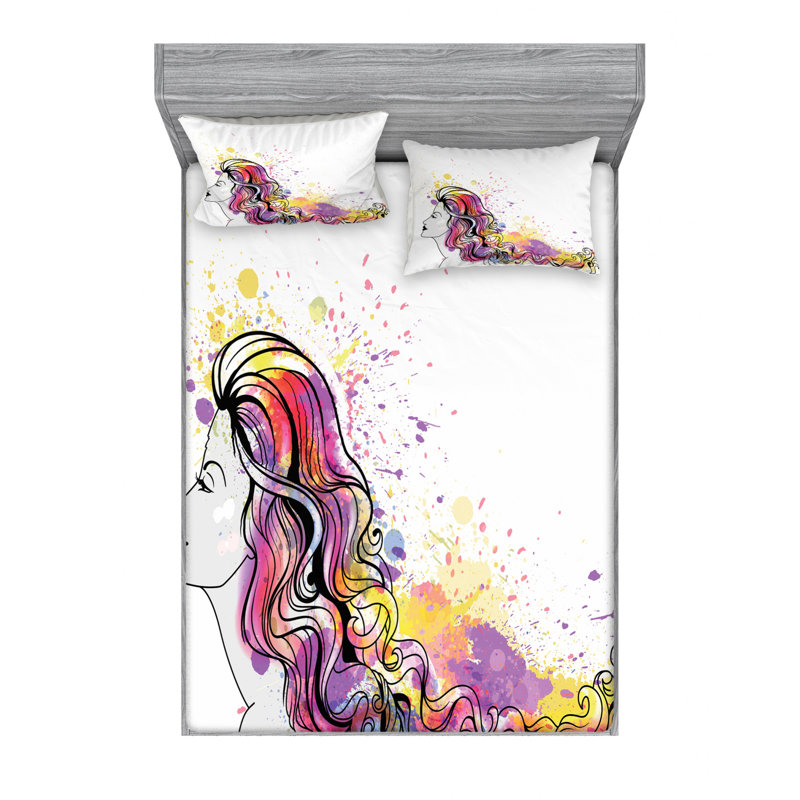 Microfiber Sheet Set, Queen Sheet Set with Fitted Sheet