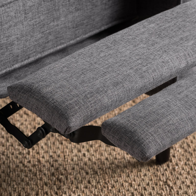 Fauteuil inclinable manuel capitonné à boutons, Polyester gris